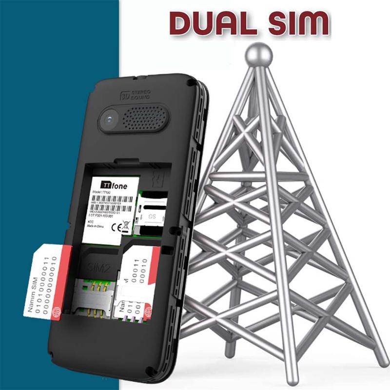 TTfone TT150 Red Dual SIM Mobile with USB Cable, Vodafone Pay As You Go 1