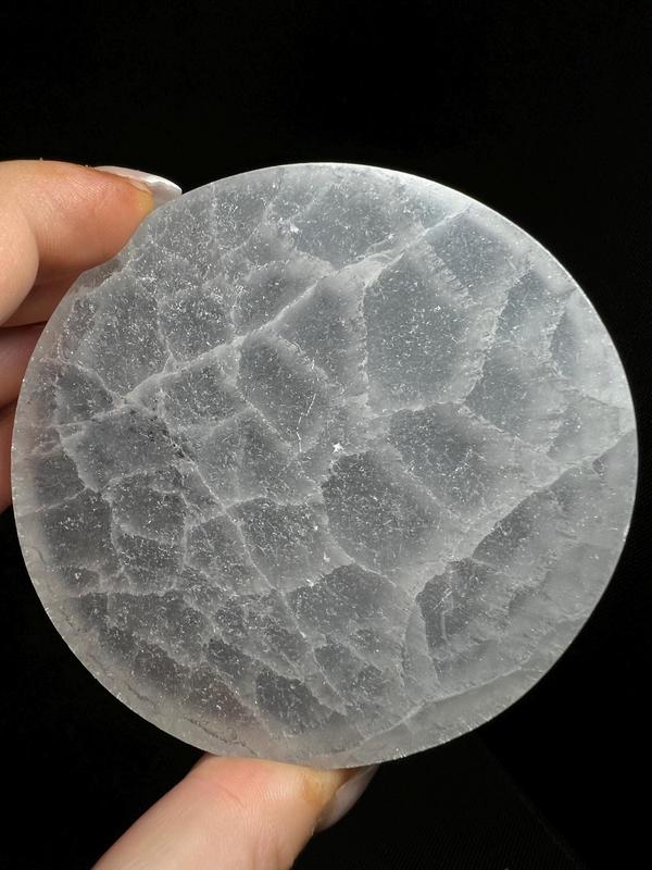 Gorgeous Selenite Circle Crystal Charging Plate disc From Morocco 2
