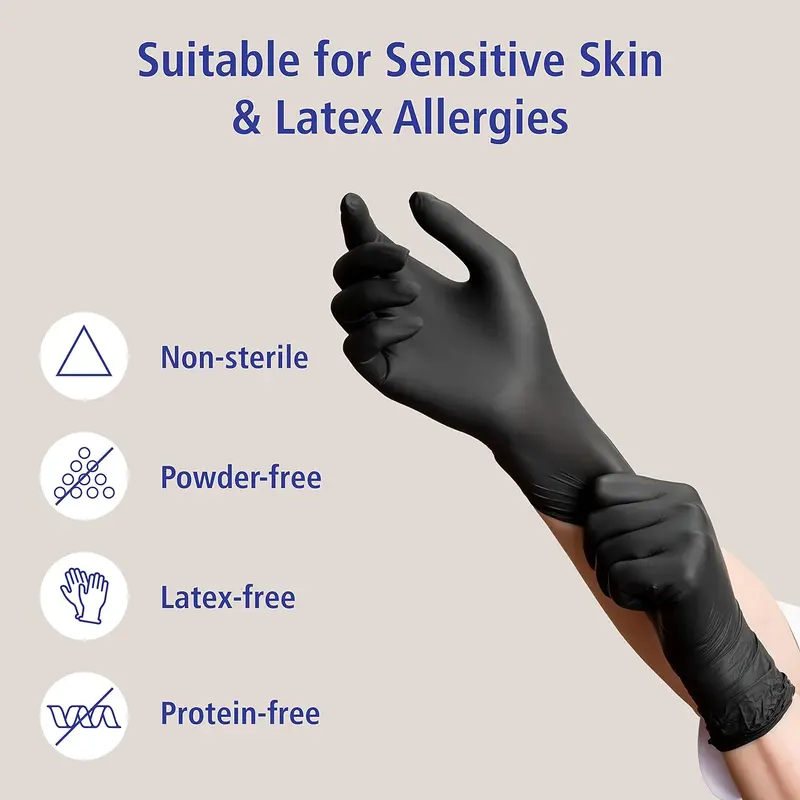 400X 4 Boxes Of 100 Meditrade 1284S Nitrile Black, Nitrile Examination Gloves, Black , Strong Heavy Duty Powder Free Gloves Sizes S-XL Deal Offer 4
