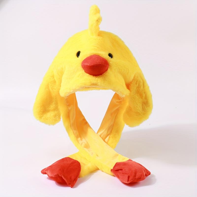 Product Introduction of Cute Yellow Chick Cartoon Beanie with Ear Flaps - Warm, Cozy & Stylish Winter Hat for Men and Women 0