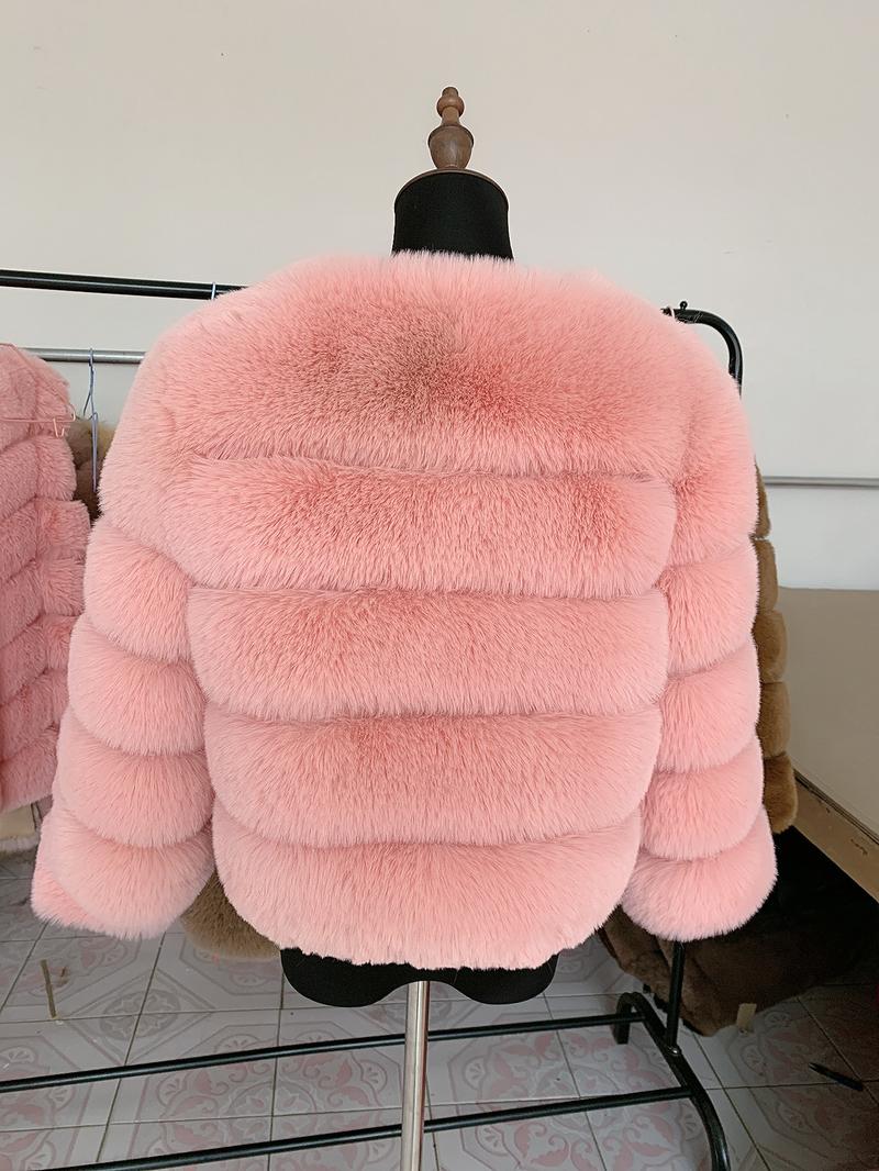 Product Introduction of [2024]Women faux Faux Fur Coat Autumn Winter High Quality Faux Fox Fur Coat fluffy coat fury elegant faux furr 7xl plus size women clothing1 7