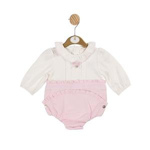 Mintini Pink Needlecord Short Romper Kidswear