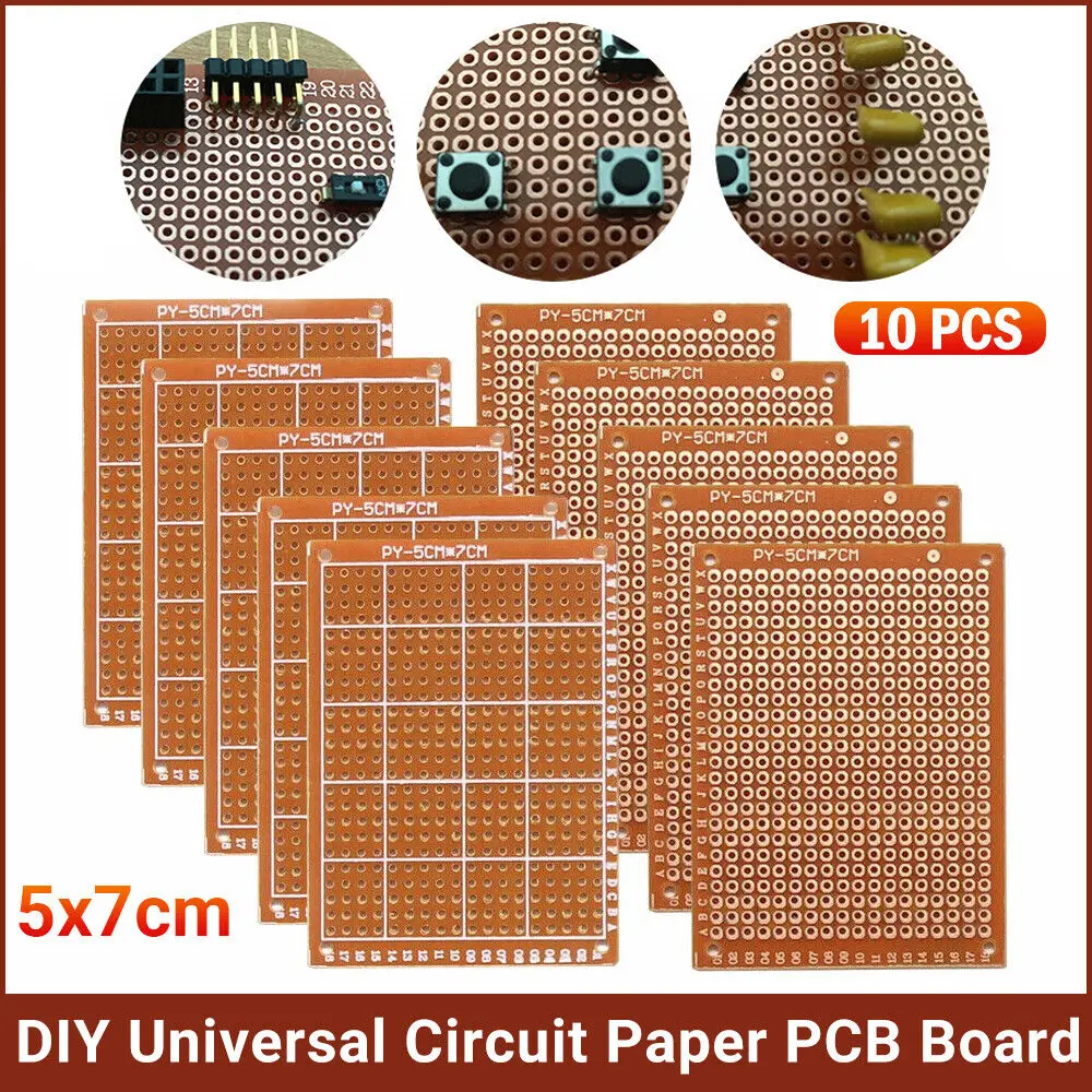 10X Copper Perfboard 5x7cm PCB Strip board Printed Circuit Prototype Breadboard UK