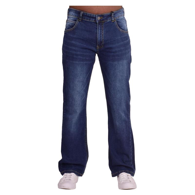 Firetrap Original Mens Designer Hardwearing Durable Quality Bootcut Leg Regular Fit Relaxed Wide Bottom Denim Jeans Zip Fly Fastening Classic 5 Pocket Jean 1