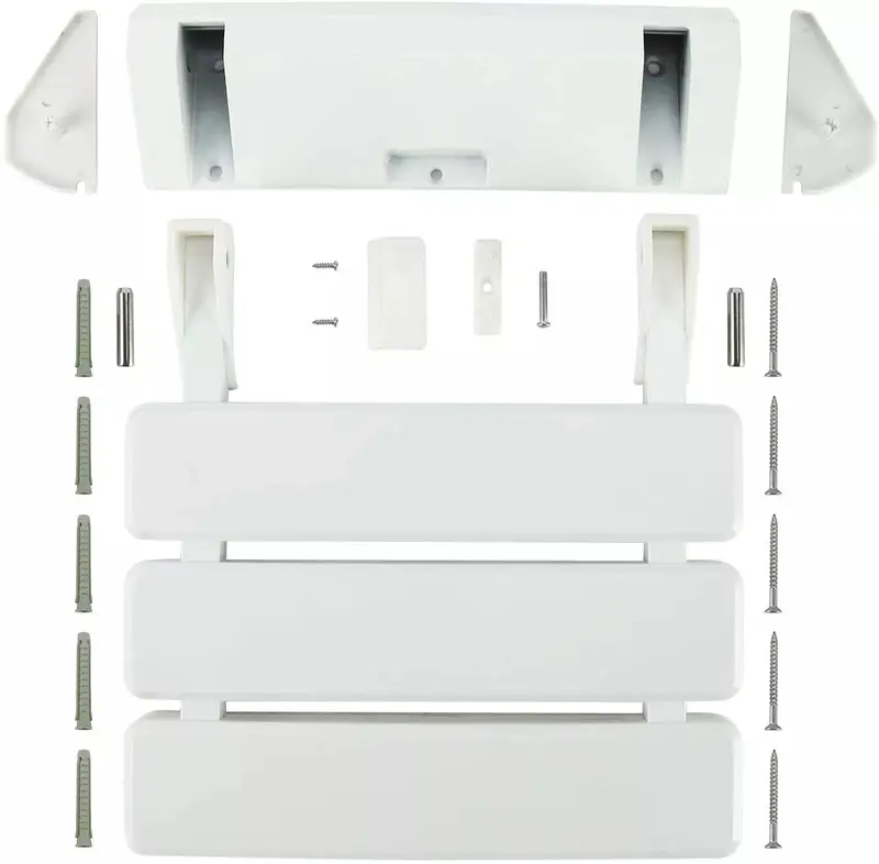 Foldable Shower Seat Folding Stool Wall-Mounted For Bathroom Hospital Locker 4