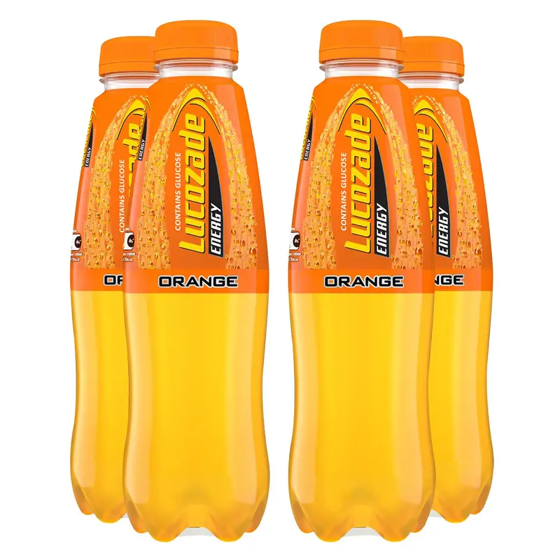 Lucozade Energy Sparkling Orange Glucose Drink with Sugars and Sweeteners 380ml, 8 Bottles 4