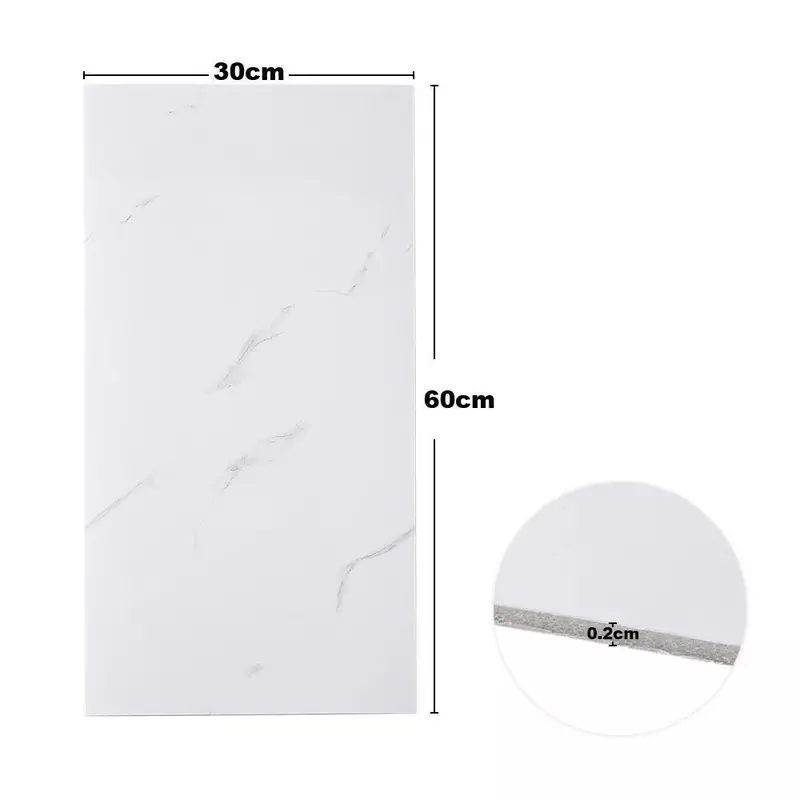 10PCS White Marble 2 PVC Wall Tile Stickers – Self-Adhesive 30x60cm for Kitchen & Bathroom Decorative Decor Ornaments Tiles Sticker pu stone panel Waterproof Bamboo Pet Plants Plastic Wooden 1