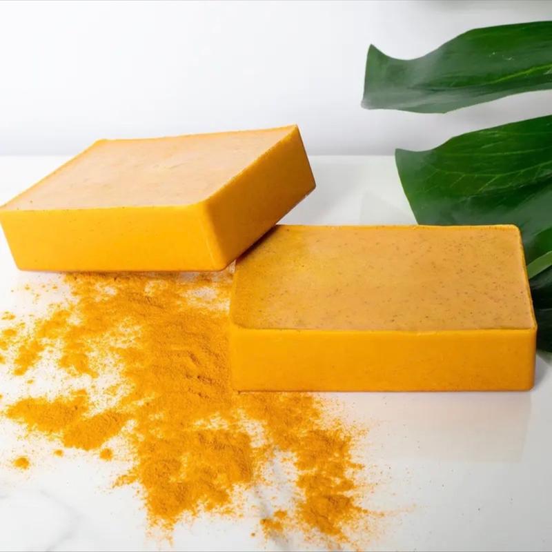 2 Turmeric Bar Soap With Vitamin C & Dead Sea salt,(pack of 2) Body Care. Body Wash. Skin Repair Fragrance Free Tea Tree Rosemary oil 1