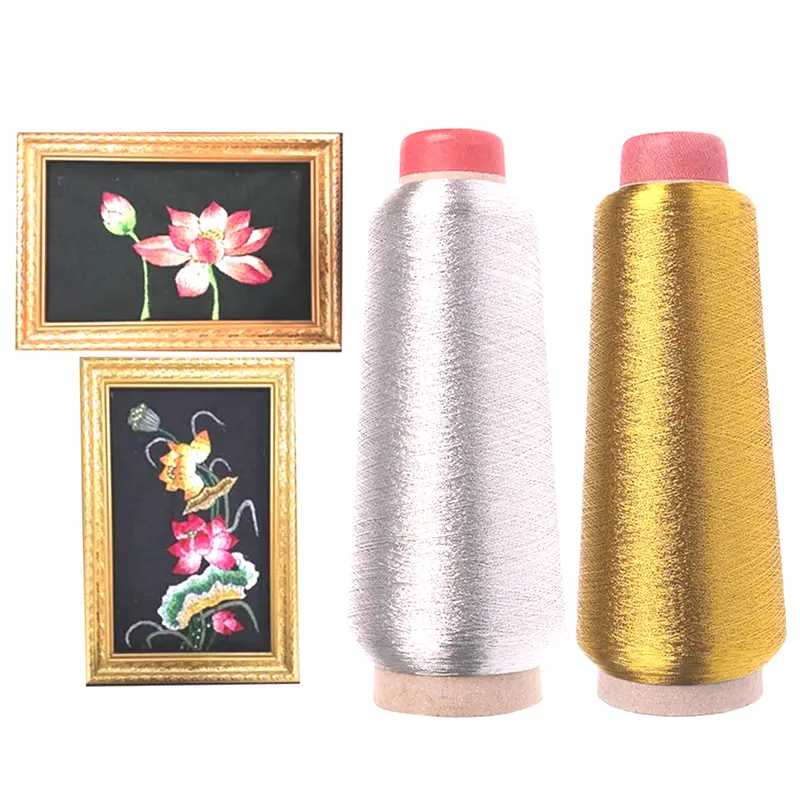 Metallic Embroidery Threads – Gold, Light Gold, Silver & Copper | 3000 Meters Cones 4