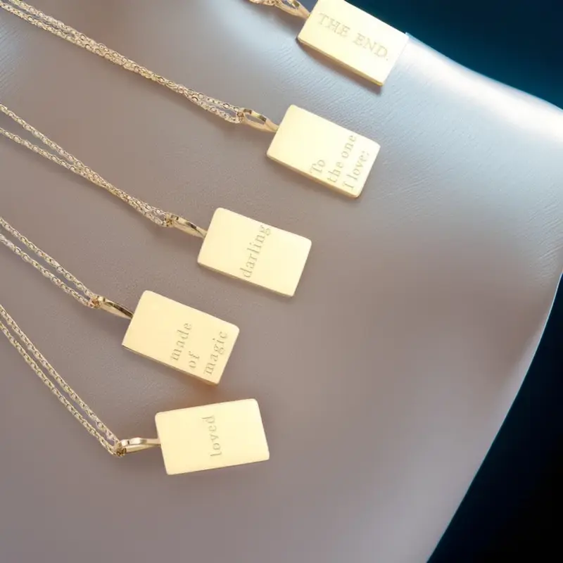 Demeter Feel Good Square Pendants / 18K Gold Plated 6