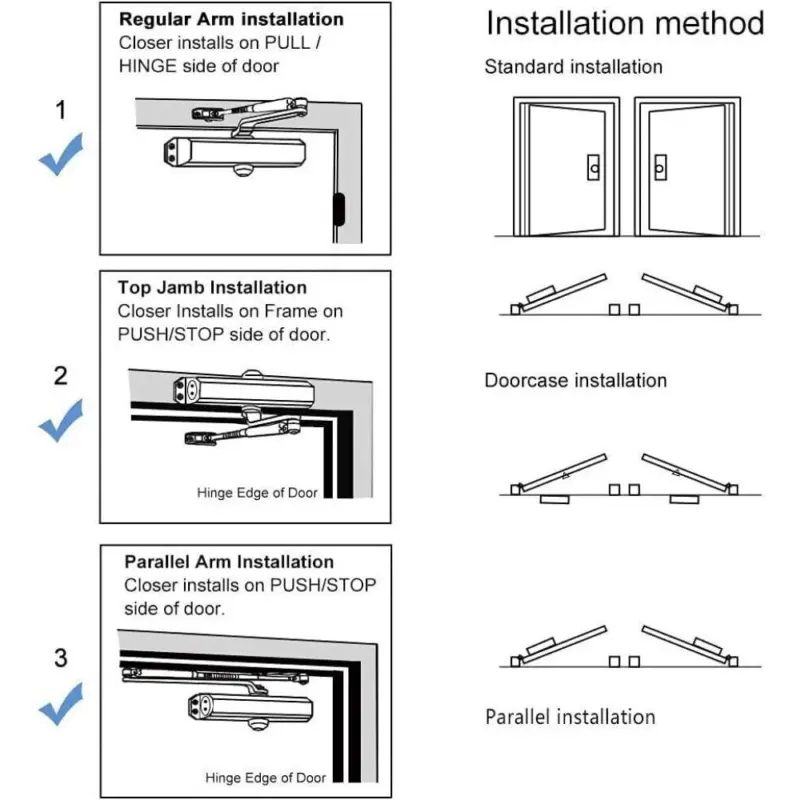 25-45KG Heavy Duty FIRE RATED Overhead Door Closer Opener Softs Close Adjustable 8