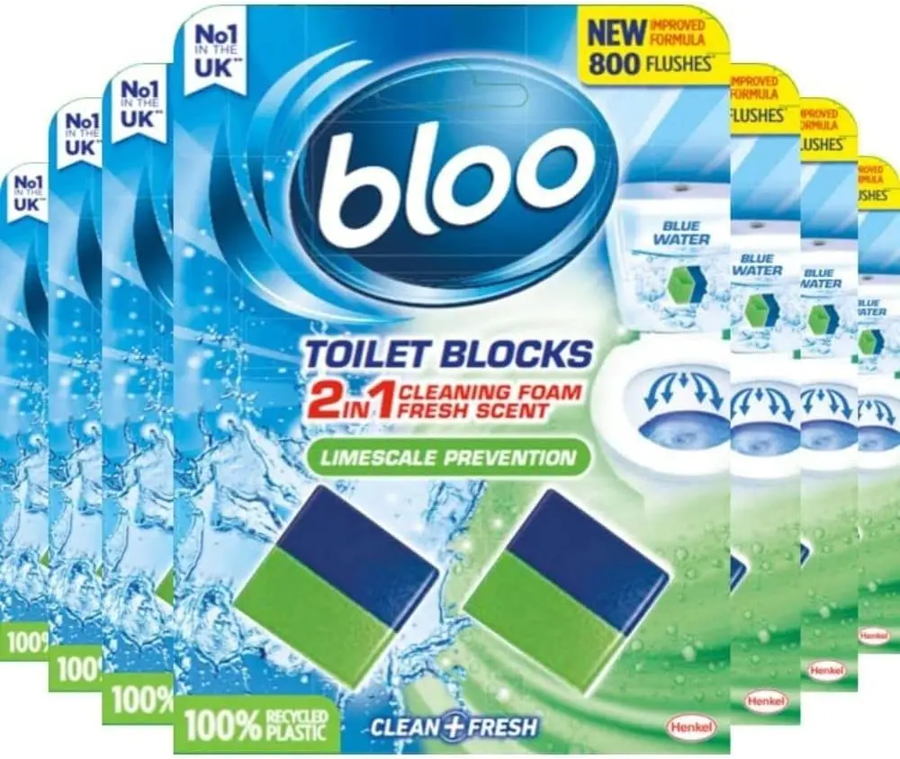 New Toilet Blocks, Pack of 14, Toilet Limescale Remover Cistern Block, Toilet Cleaner Block with Cleaning and Foaming Action, Toilet Fresheners - Limescale Prevention