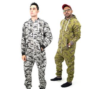 NOROZE Unisex Men's Camouflage Onesie All-in-One Playsuit Bodysuit Womens Fleece Jumpsuit UK Sizes S-XXL Menswear Casual