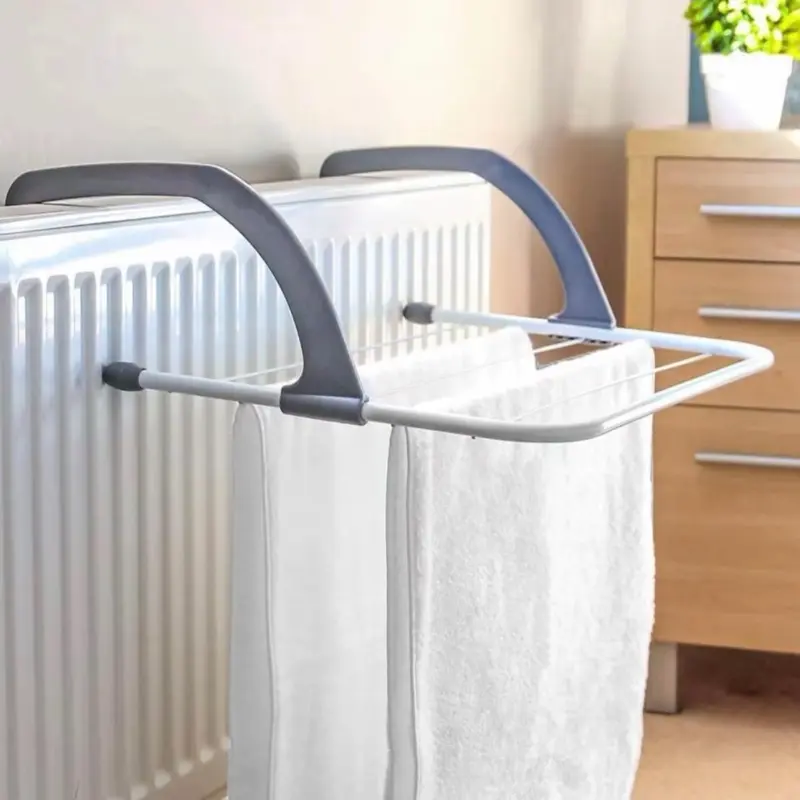 Radiator Clothes Airer Rack-Adjustable 5 Bar Clothes Airer Indoor With Adjustable Arms-Perfect for winter-easy drying clothes-easy laundry-Laundry Accessories-Washable