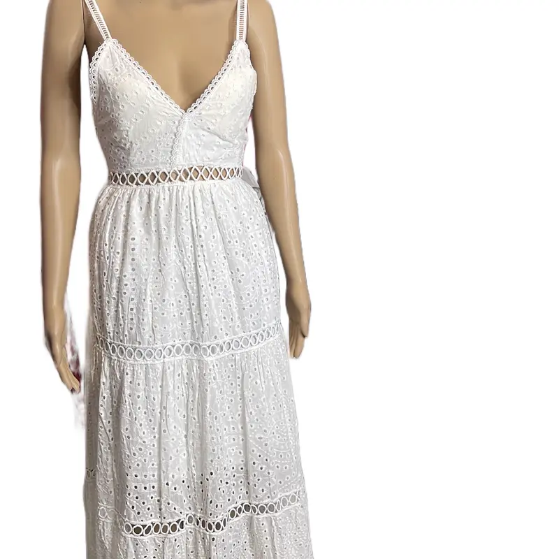 White Boho dress crochet Size 8-10 lace summer dress Womenswear Casual Lady Casual Wear Sleeveless Comfort Beach Comfortable Lightweight Outdoor Style Breathable 5