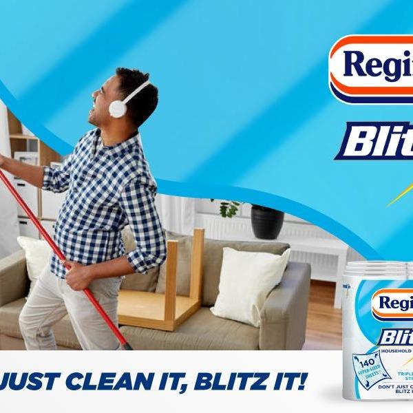 Regina 24 Rolls Blitz Kitchen Towel Super Strong 3 Ply 70 Sheets per roll Amazing Value Kitchen Soft Pattern Cleaning Household kitchen rolls 5