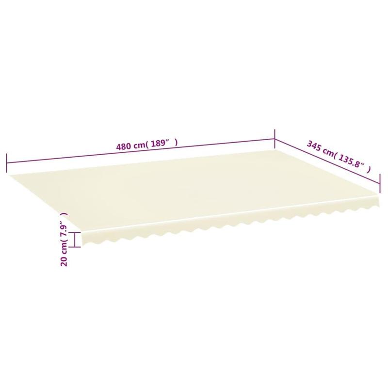 Replacement Fabric for Awning Cream 5x3.5 m 5