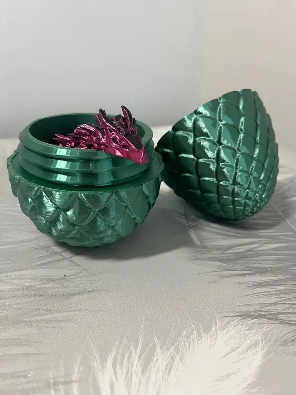 3D Printed Dragon Egg with Baby Dragon Toy - Collectible Fantasy Sci-Fi Toy 2