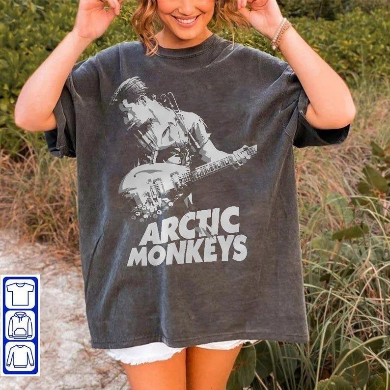 Rock Band Experience Vintage Concert Tee 2023 with Arctic Monkeys Alex Turner Shirt and European Tour Shirt 5