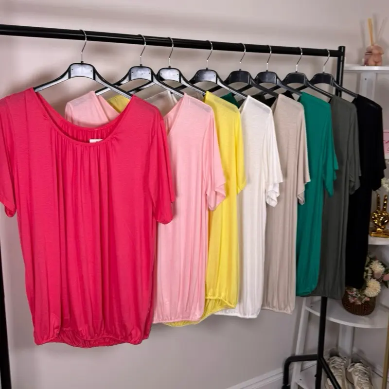 ROUND NECK STRETCH T-SHIRT - ONE SIZE