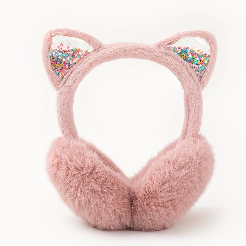 Product Introduction of Festive Cat Ear Headphones: Soft Faux Fur Ear Warmers with Sparkly Ears - Perfect for Winter Fashion 8