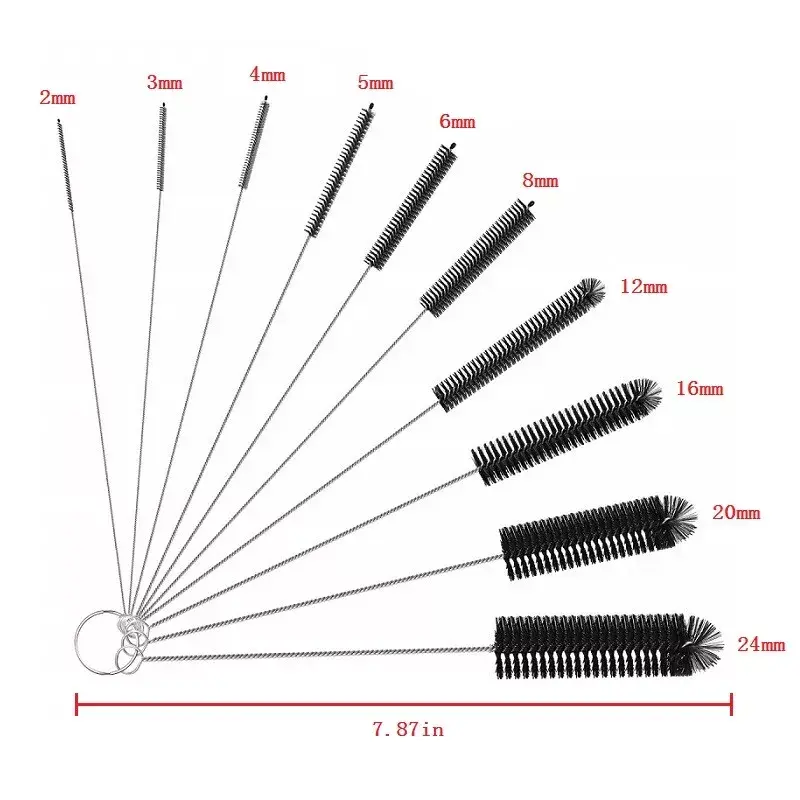 10X Household Bottle Brushes Pipe Bong Cleaner Glass Tube Cleaning Brush Sets 6