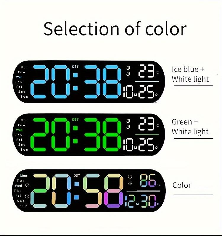 Product Introduction of RAZZAQ MART SHOP Large Digital Wall Clock with Remote Control, Dual Alarm, DST, 10-Level Brightness, LED Night Light, USB Powered, Cordless or Plug-In Use, Ideal for Bedrooms, Living Rooms, or Offices (Batteries Not Included) 27