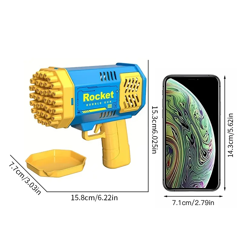 40 Hole Rocket Launcher Handheld Portable Electric Automatic Bubble Gun Party Birthday Gift Toy(without Bubble Water) 3