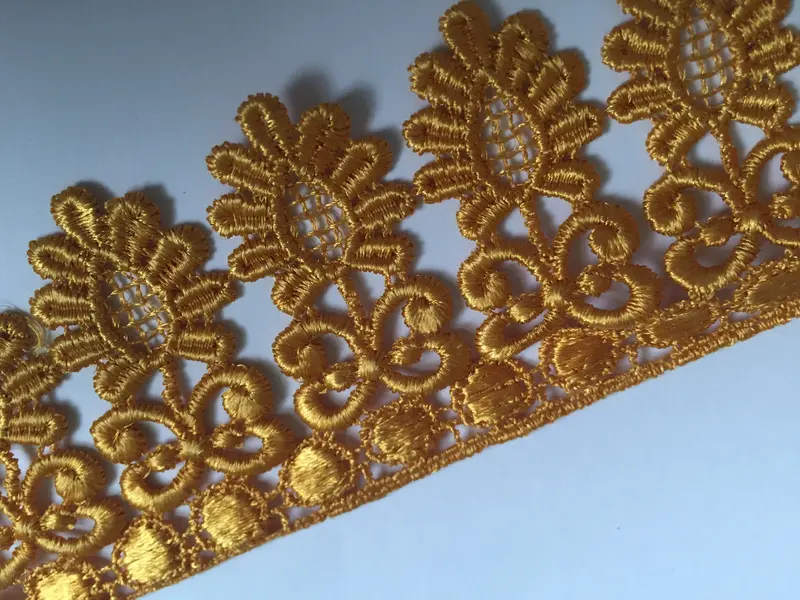 1m GOLD BROWN Lace Trims 60mm Wide Embroidered Guipure Trimmings Cardmaking Wedding Home Decor Sewing Craft Projects 6