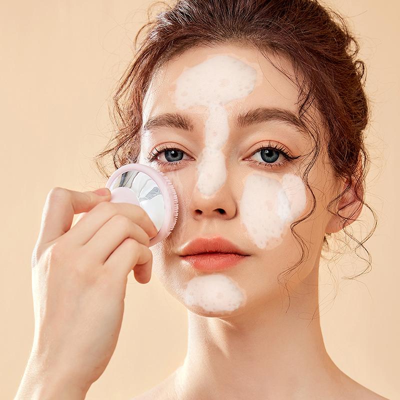 Easy to Use Handle Facial Cleanser Silicone Face Wash Beauty Brush Automatic Facial Cleanser Deep Cleaning Ladies Massage Facial Unisex Soothing Cleansing Comfort Adjustable Color Gentle Sensitive Waterproof face  massager 9