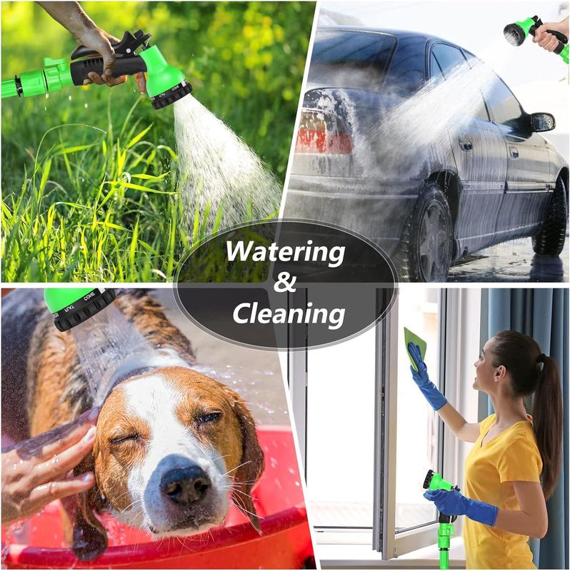 Expandable Garden Hose Pipe - 100FT Flexible Expanding Water Hose, Lightweight, Leakproof with 8 Function Hose Pipe with Spray Gun, 3/4", 1/2" Connectors for Garden ,Floor,Wash Car .Bike 3
