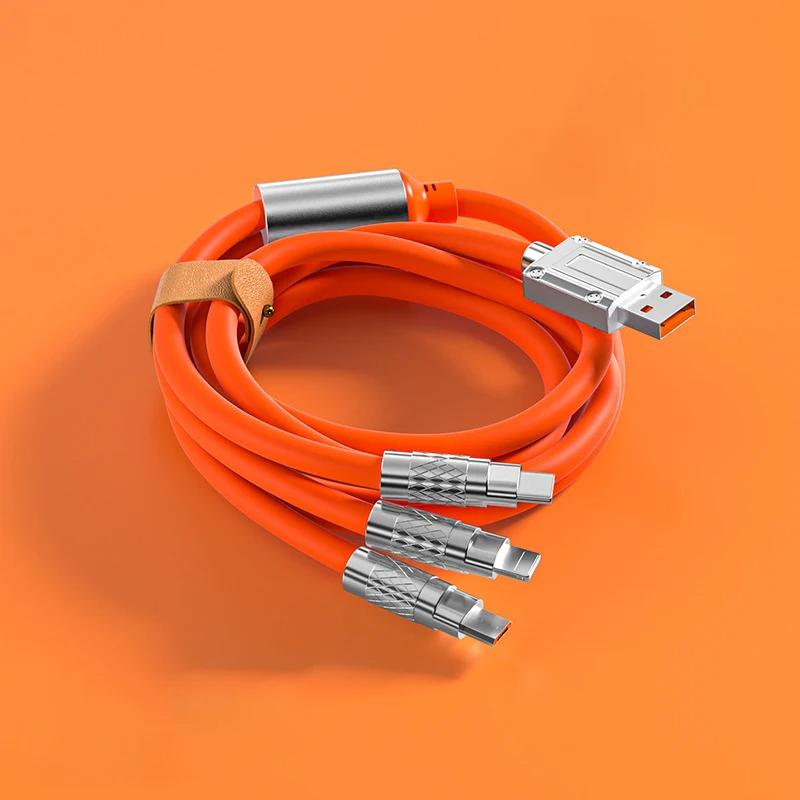 3 in 1 Multi USB Charger Charging Cable Cord For USB-C Micro USB Android IPhone Alloy Connector 3