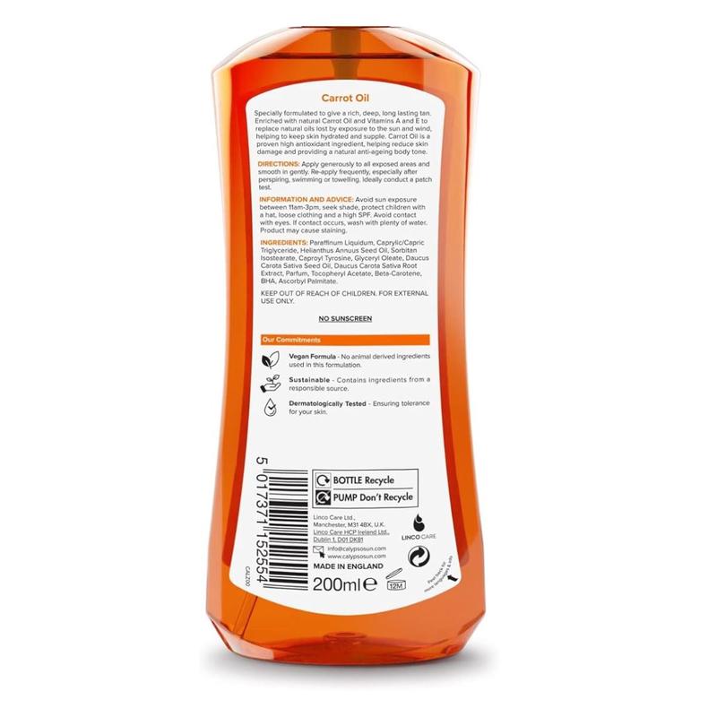 Calypso Original Carrot Oil | No SPF | Accelerates tanning | No Self tan | 200ml 3