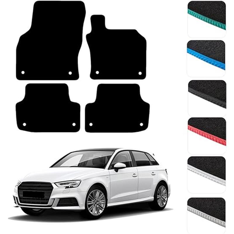 GCM - Car Floor Mats for Audi A3 & S3 2012 to 2020 Full Floor Protection - Anti Slip & Fit Car Mat with 8 Clips Easy to Clean Car Carpet for All-Weather 0