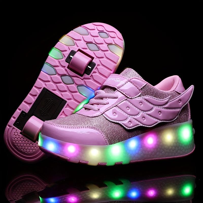 Product Introduction of Low Top Trendy Cool Roller Skateboard Shoes with Breathable Anti Slip Wheel for Girls, LED Light, All Seasons, Indoor Outdoor 5