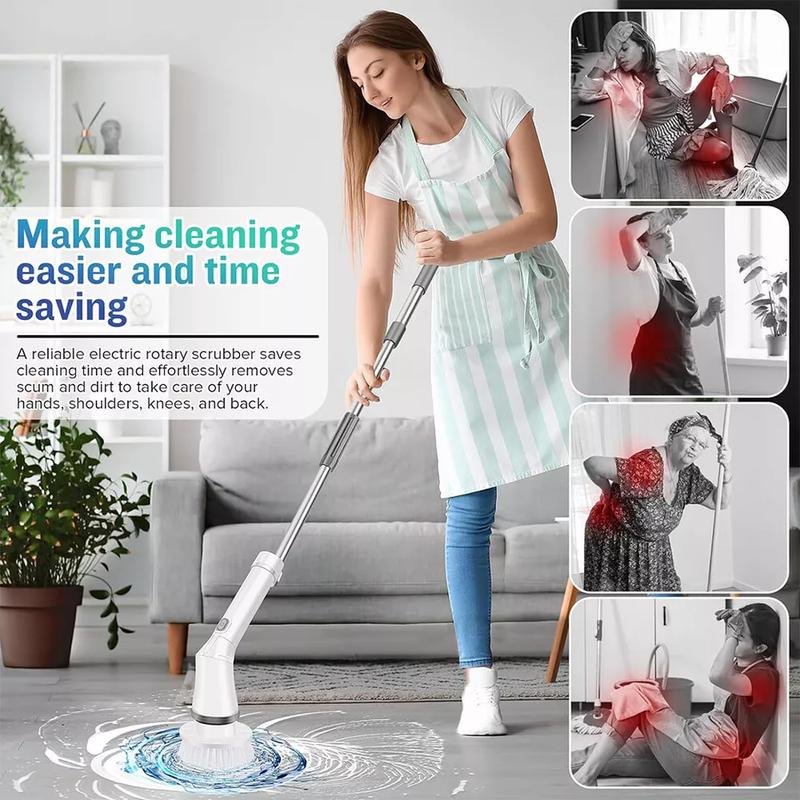 Electric Cordless Spin Scrubber Adjustable Cleaning Brush Powerful Turbo Scrub 4
