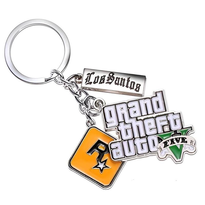 GTA Pendant Logo Key Chain - GTA V, Perfect for Carrying Keys in Style 0