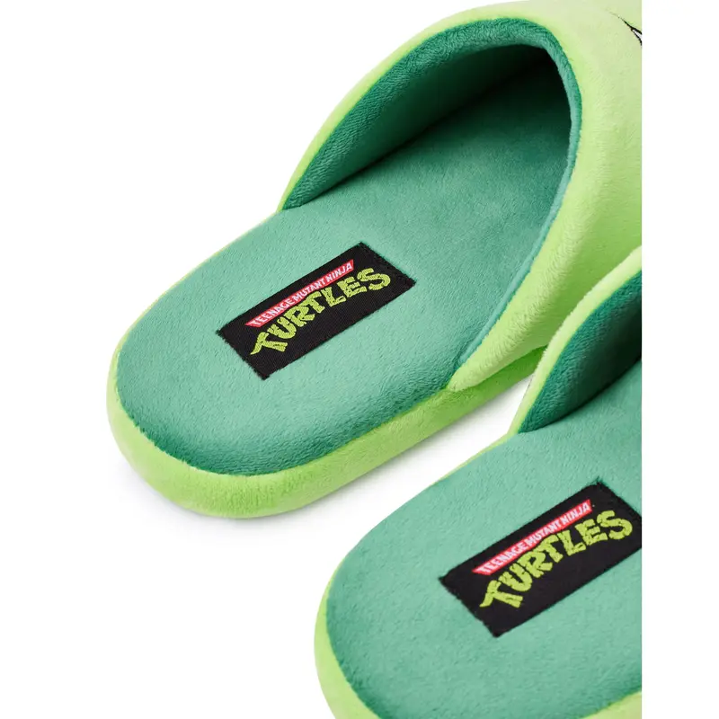 Vanilla Underground x Teenage Mutant Ninja Turtles Mens Green Character Face Mule Slippers 5