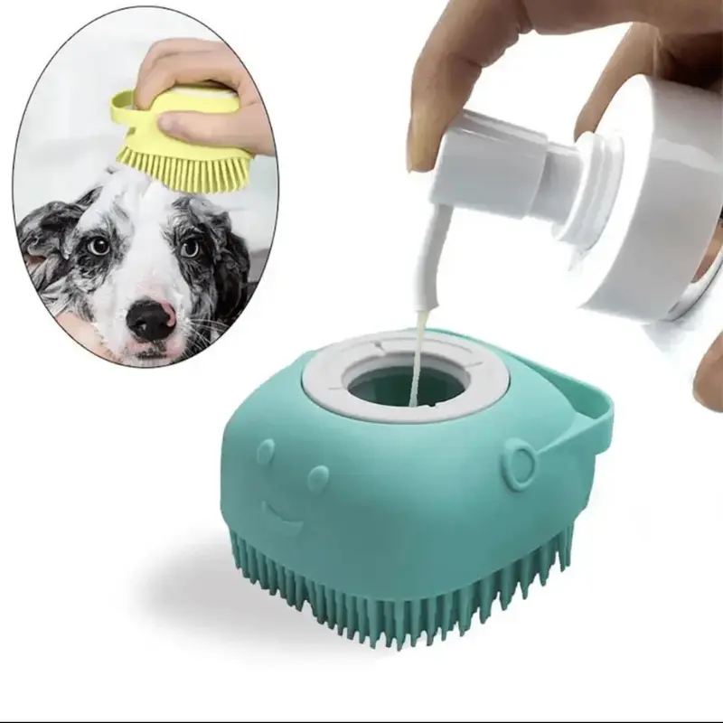 Pack of 2 * Pet Dog Cat Massage Bath Brush Scrubber with Soft Silicone Bristles 3
