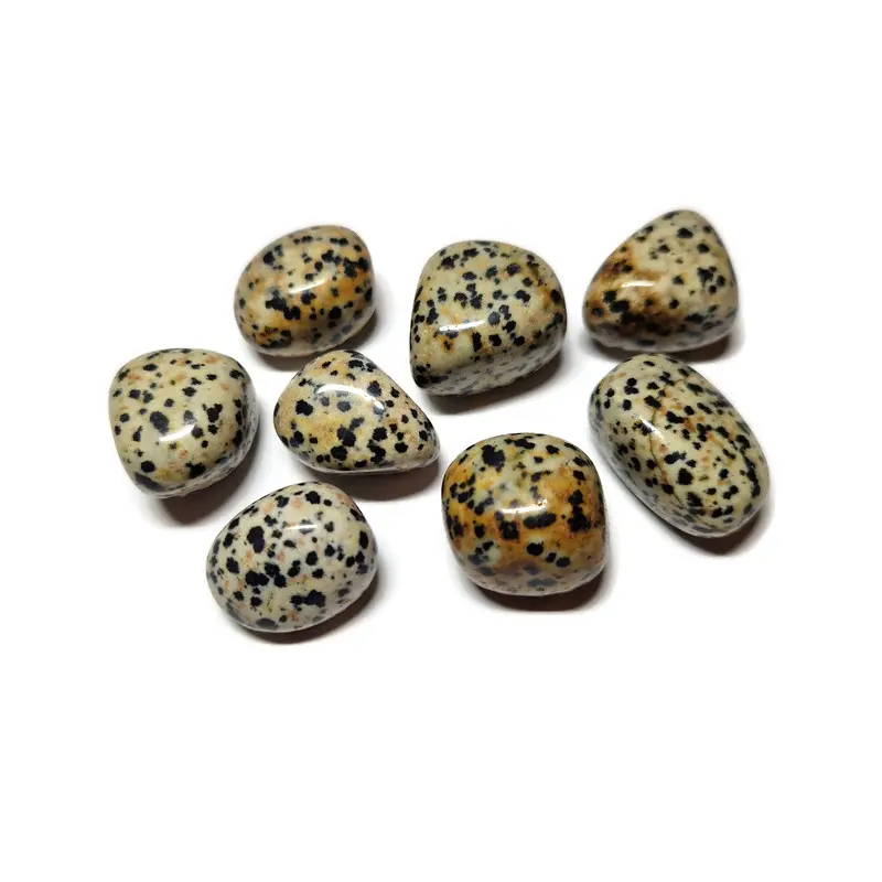 1 x Natural Dalmation Jasper Crystal Tumble stone In A Velvet Gift Bag