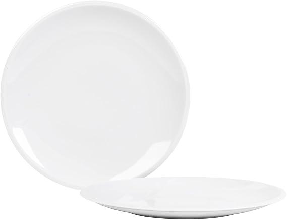 2 Pack Large Round Dinner Plates, 26 cm Diameter Plate, Stackable Dinnerware, Easy to Store, Dishwasher/Microwave Safe, White 3