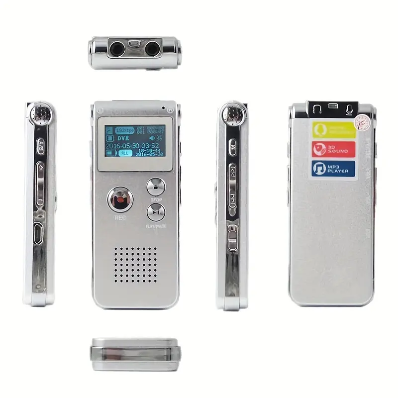 Multifunctional Rechargeable 8GB 650HR Digital Audio Voice Recorder MP3 Player 1