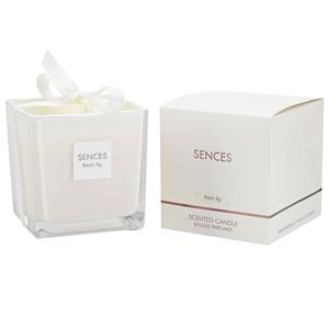 550g Fresh Fig Sences Large Square Wax Candle, Luxury Beautiful Home Fragrance Scented Jar Candles for Bedroom Living Room Home Decor