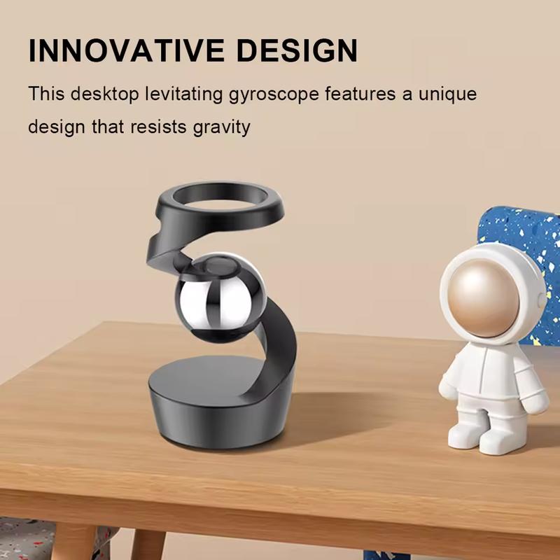 Gravity Defying Kinetic Desk Toy Stress Relief Kinetic Sculpture Desktop Suspended Gyroscope Sculpture for Office Desk Decor 3