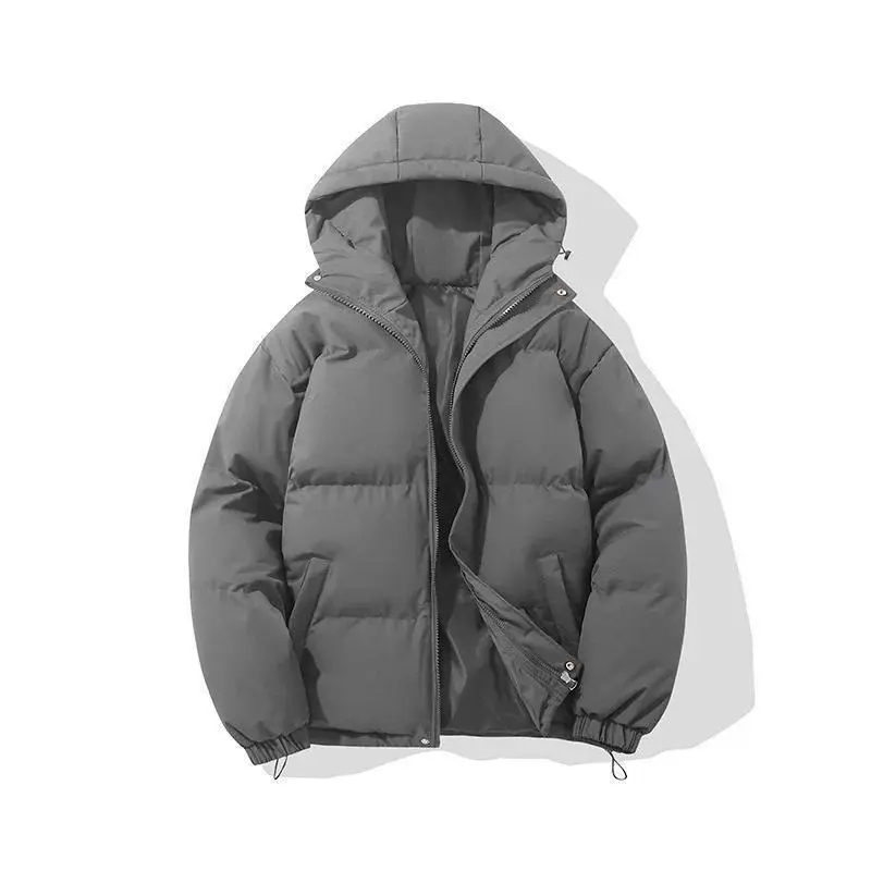 [2025]Autumn And Winter Warm Fashion Harajuku Puffer Jacket Women High Neck Hooded Zipper Design Cotton-Padded Coat Womenswear Tops