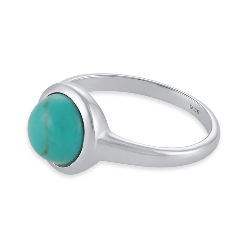 Silver rhodium plated ring with rec turquoise stone SRN6001.TQ 2