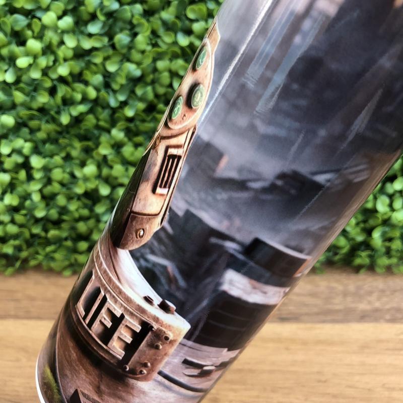 Apocalyptic Gamer's Life 20oz Skinny Tumbler (Drinkware Flask) Insulated Stainless Steel with reusable airtight insulation lid and plastic or metal straw 8