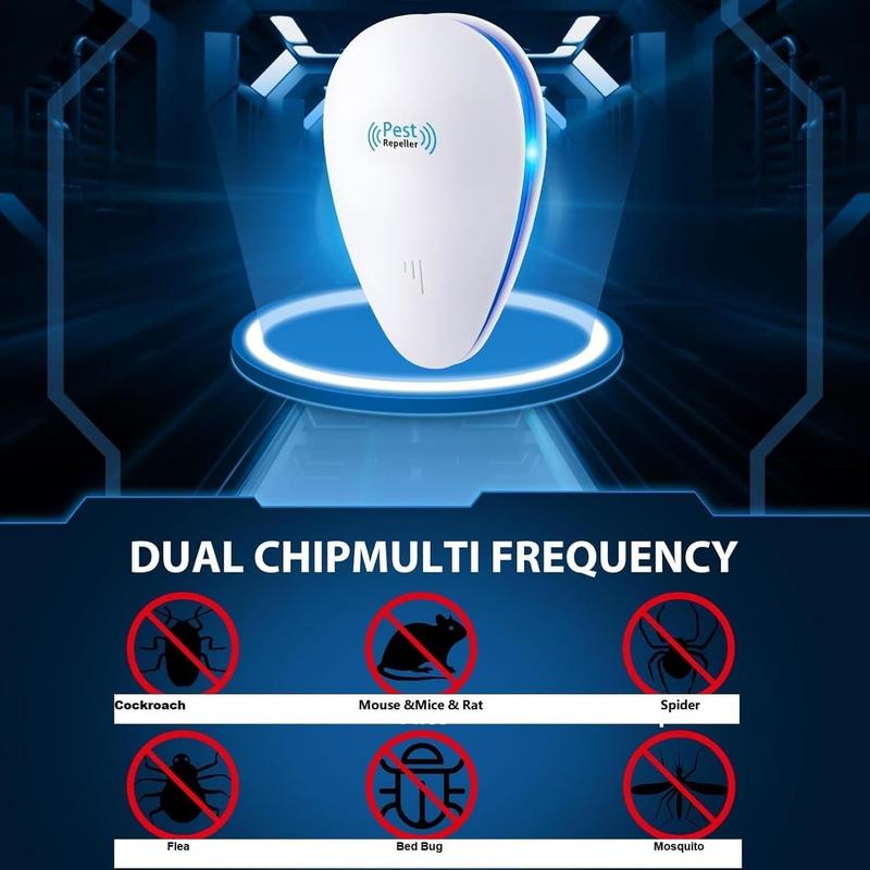Ultrasonic Pest Repellent, Powerful Mouse Repeller - Effective against Mice, Rats, Spiders, Cockroaches, Rodents - Radiation Free - 4 Pack 4