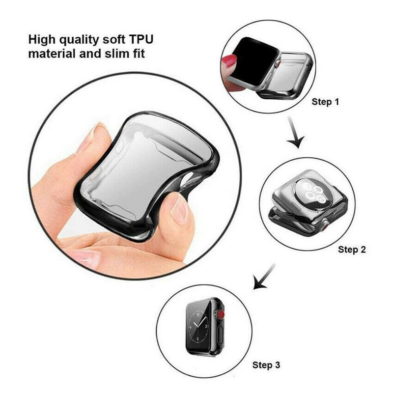 Full Soft TPU Screen Protector Case Cover for Apple Watch 1 2 3 4 5 6 7 8 9 SE Accessories Wearable Protection Handheld Protective 9