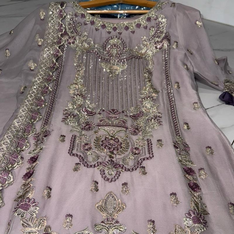 RAYA (EID) Fancy salwar kameez dress 3 piece Pakistani chiffon embroidered heavy stonework wedding edt embellished S-XL 9